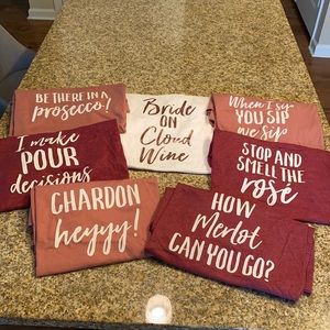 7 Wine Themed Shirts Bundle 🍾🍷